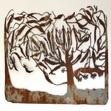 Bild aus gerostetem Eisen, 100x186cm (HxB), 2011