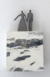 o.T., Mischtechnik mit Eisenfigur auf Leinwand, 34x20x6cm (HxBxT), 2020