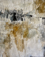 Felsmalerei, Mischtechnik mit Collage, 100x80cm, 2024